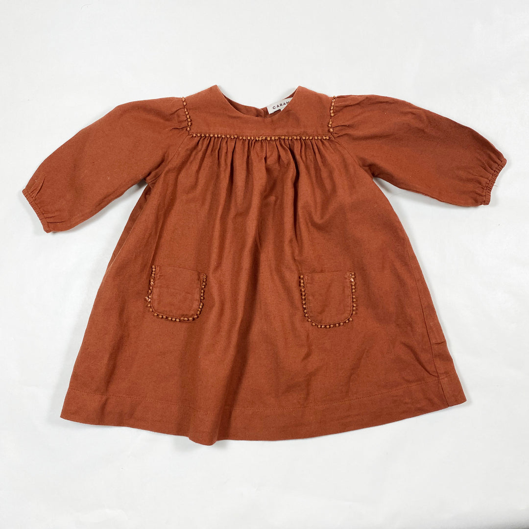 Caramel rust brushed cotton dress 12M 1