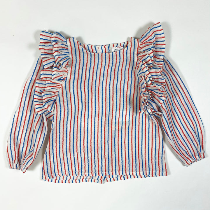 Morley lavendelfabene/mattblaue luftige langärmelige Bluse mit Rüschen Second Season 6Y