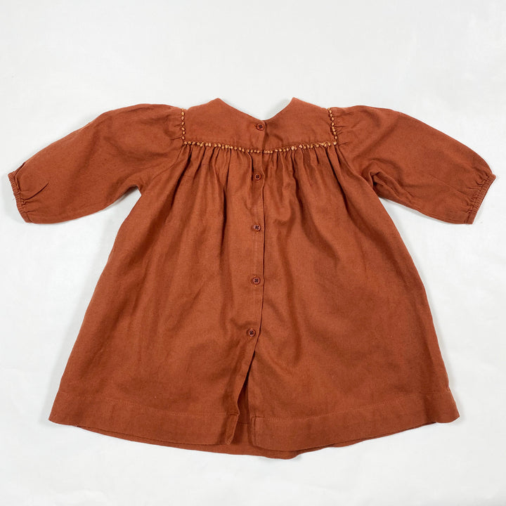 Caramel rust brushed cotton dress 12M 3