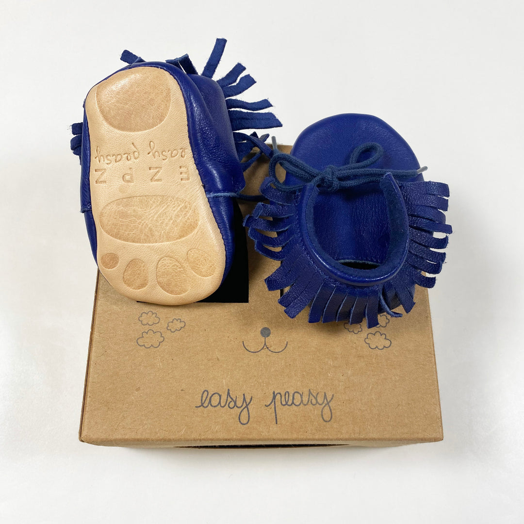 Easy Peasy blue moccassins 0-6M 3