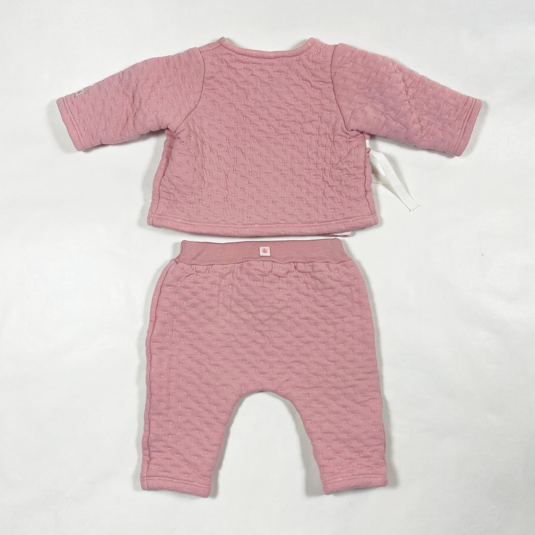 Petit Bateau vintage pink quilted wrap top and pants set 3M/60 3