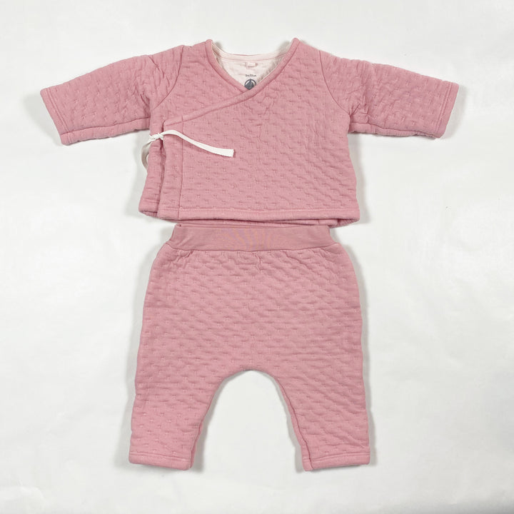 Petit Bateau vintage pink quilted wrap top and pants set 3M/60 1