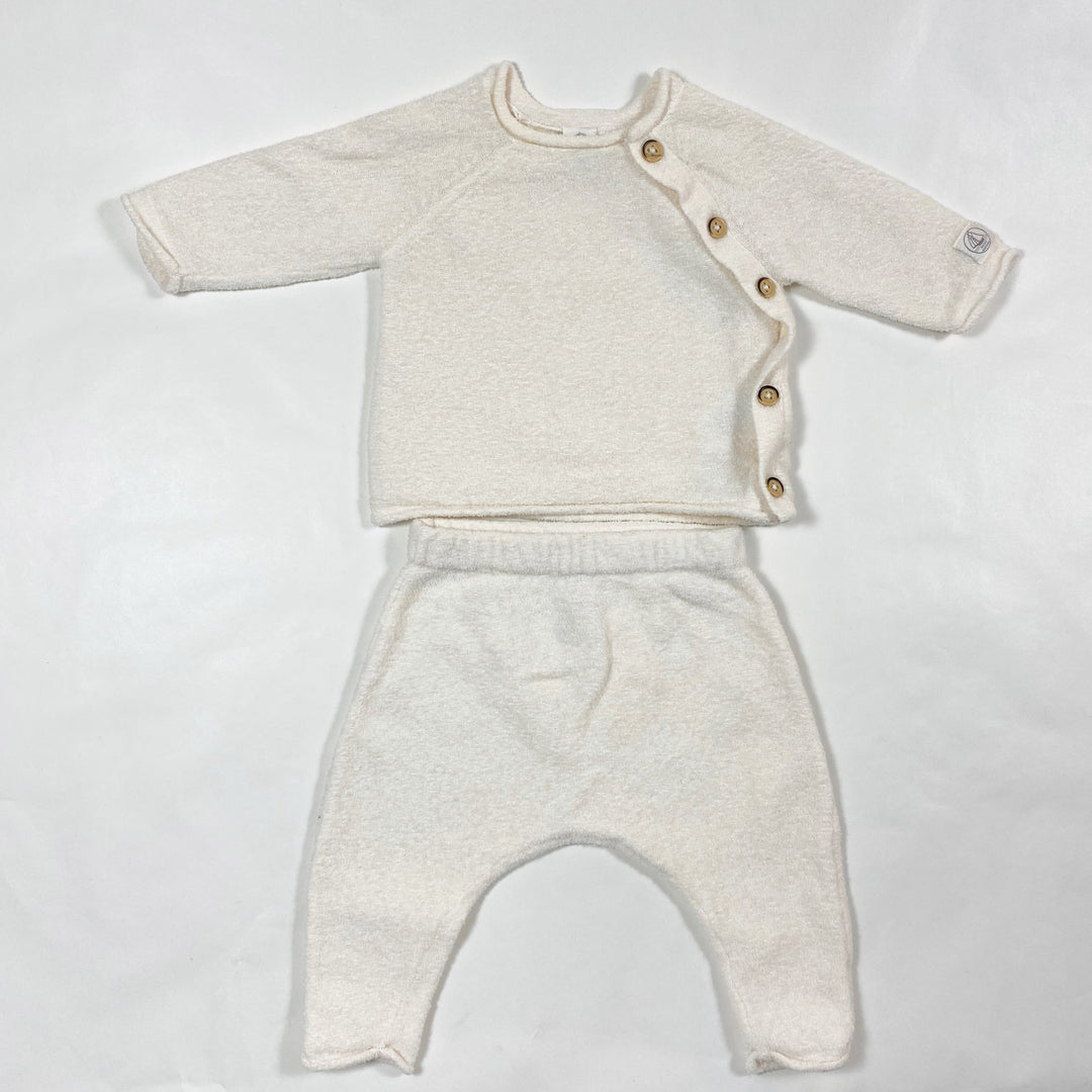 Petit Bateau off-white soft top and pants set 1M/54 1