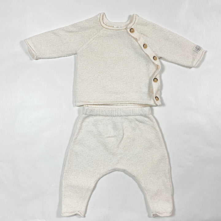 Petit Bateau off-white soft top and pants set 1M/54 1