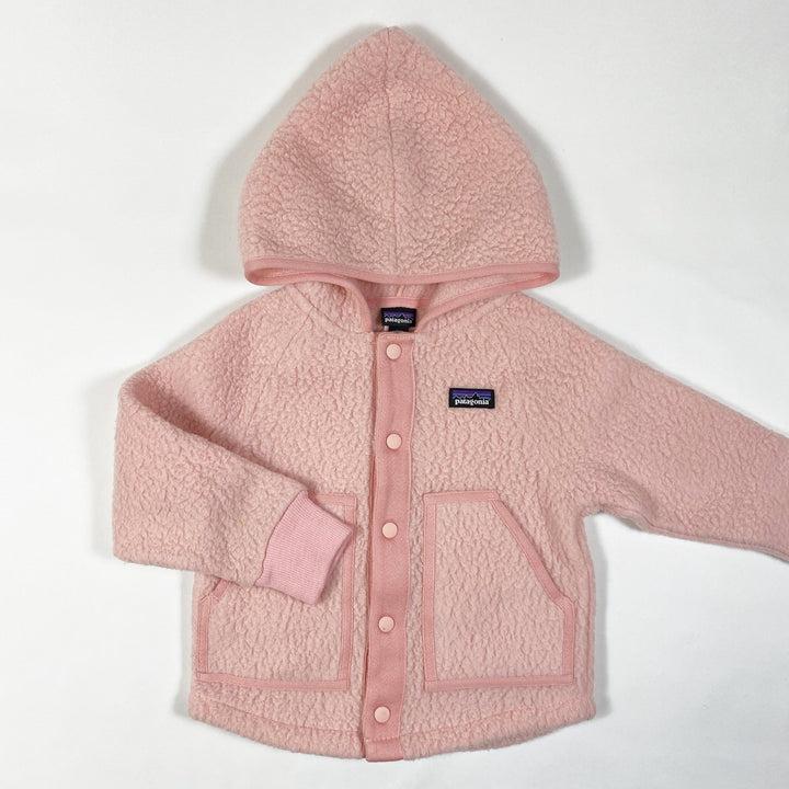 Patagonia pink hooded fleece jacket 3T