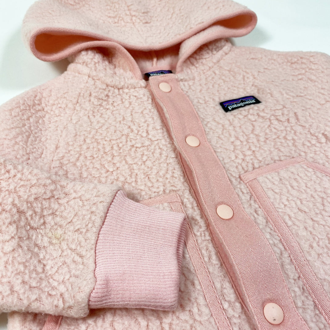 Patagonia pink hooded fleece jacket 3T
