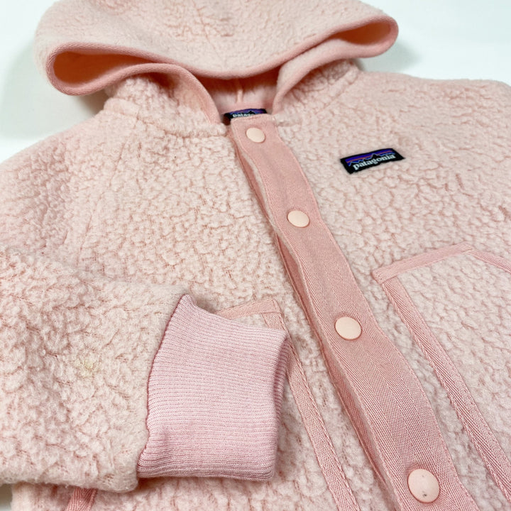 Patagonia pink hooded fleece jacket 3T