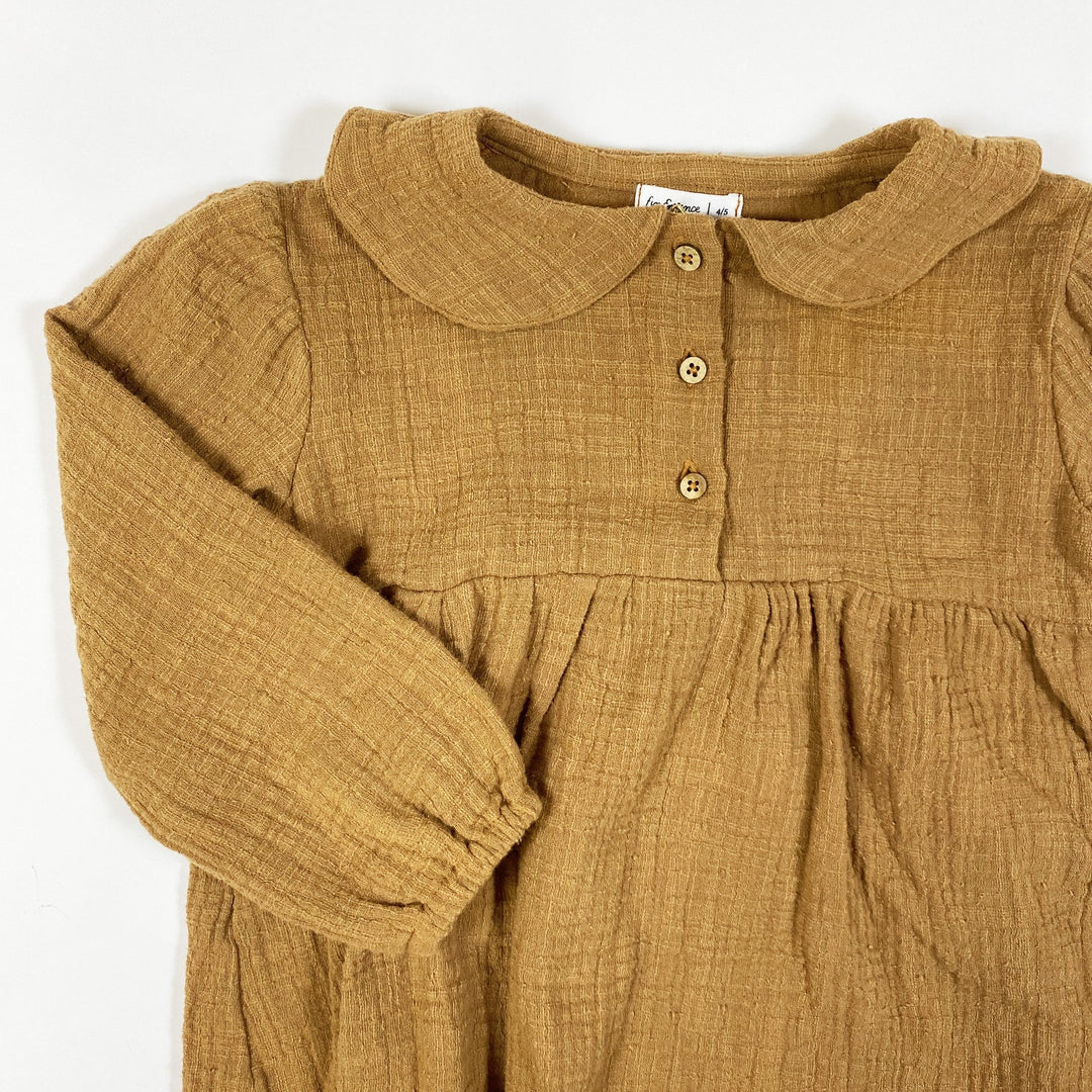 Fin & Vince caramel muslin ruffle tunic 4-5Y