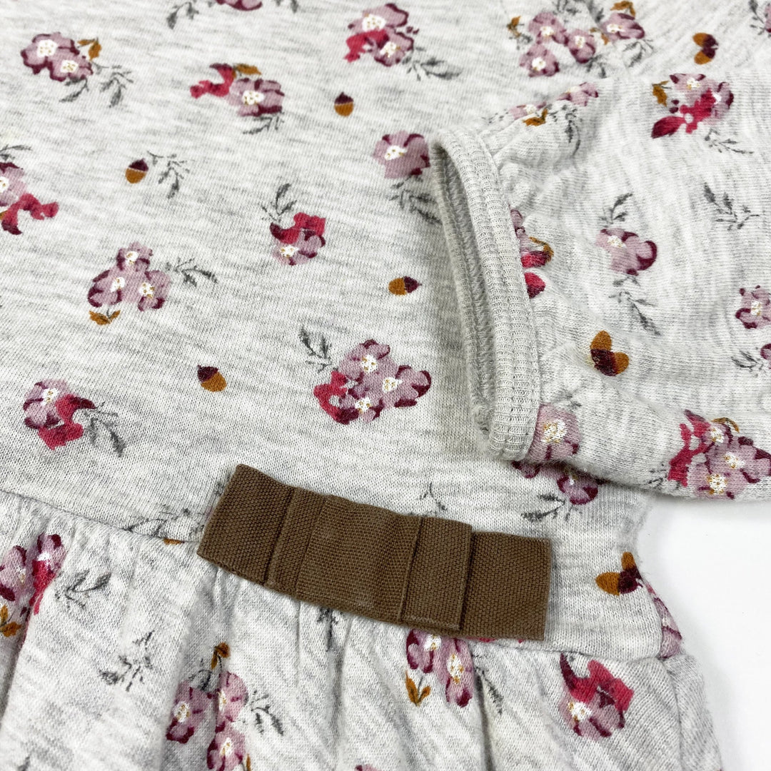 Petit Bateau grey floral print heavy cotton skater dress 3A/95