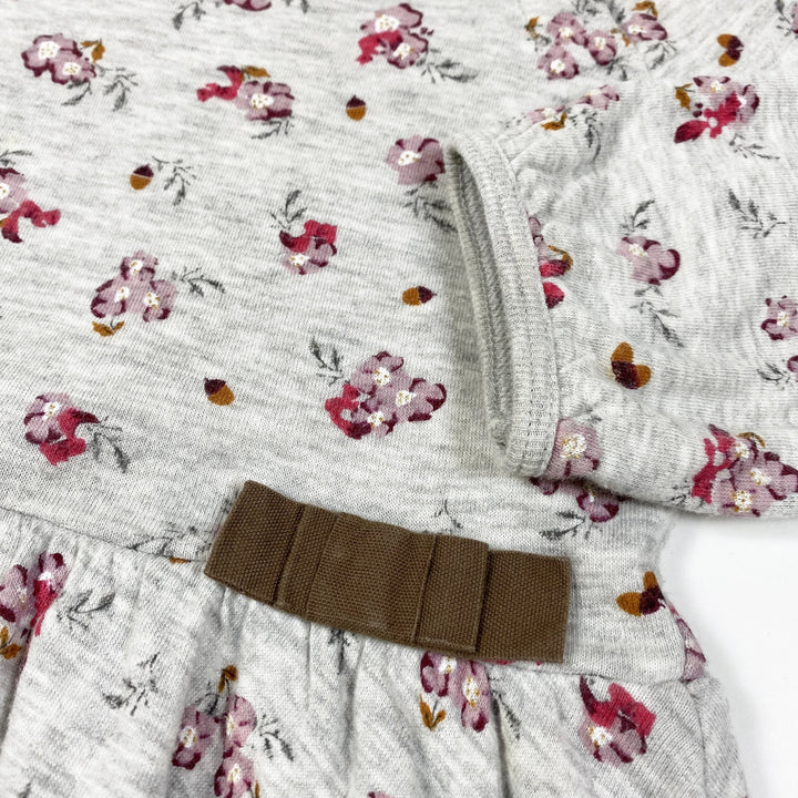 Petit Bateau grey floral print heavy cotton skater dress 3A/95