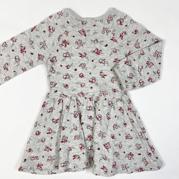 Petit Bateau grey floral print heavy cotton skater dress 3A/95