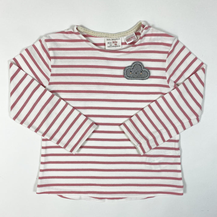 Zara pink striped long-sleeved shirt 18-24M/92