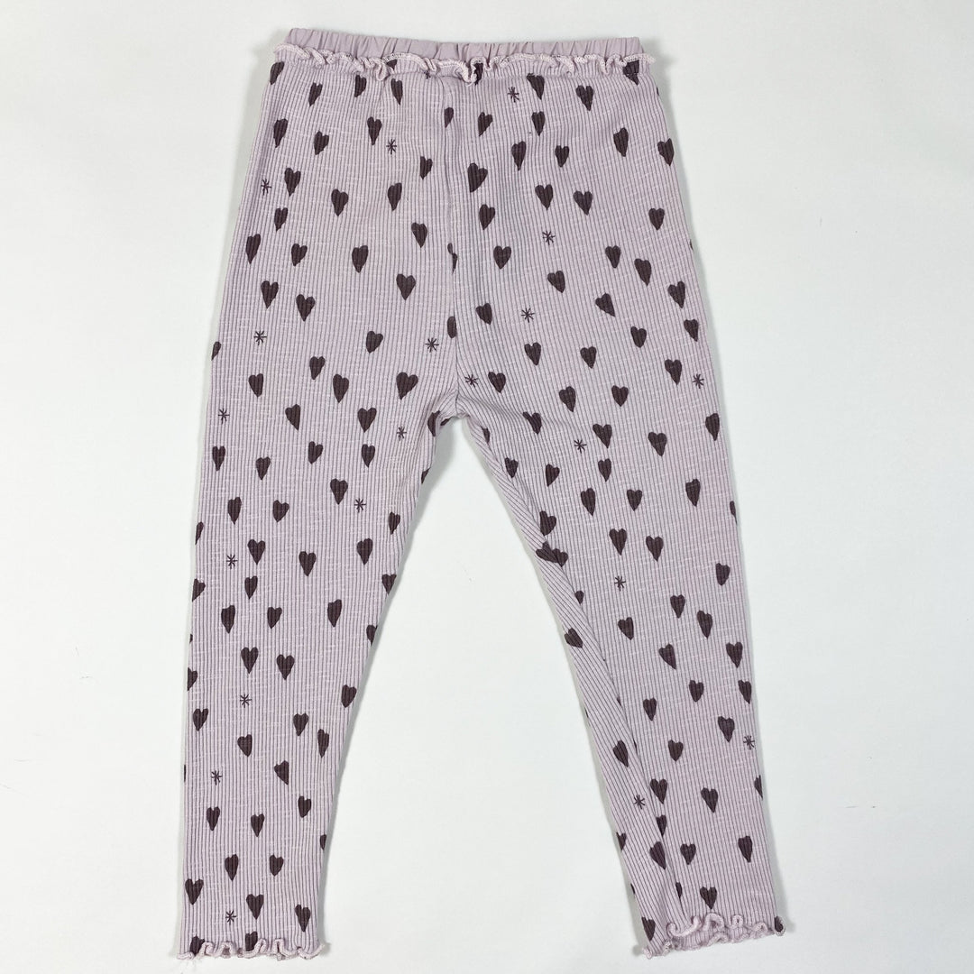 Zara faded purple heart print ribbed leggings 2-3Y/98