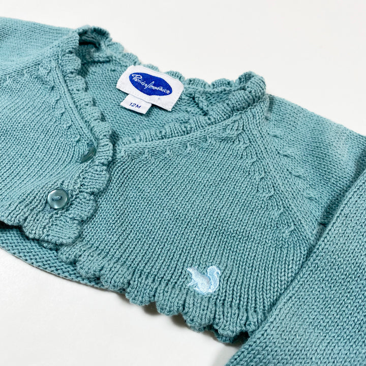 Patricia Mendiluce teal short cardigan 12M 2