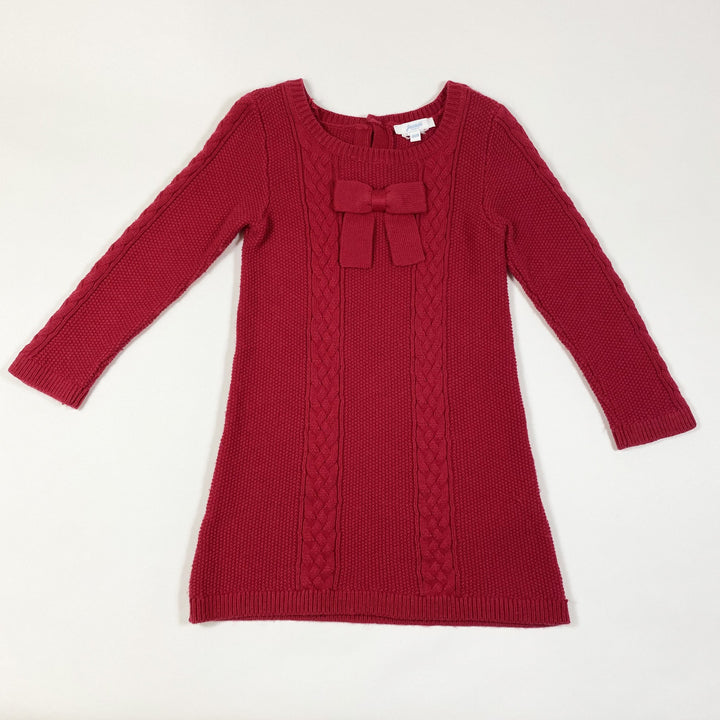 Jacadi red cashmere wool blend knit dress 36M/96cm