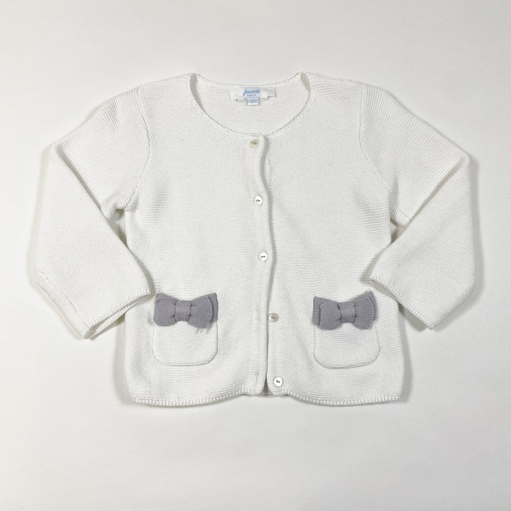 Jacadi white knit cardigan with bows 12M/74cm