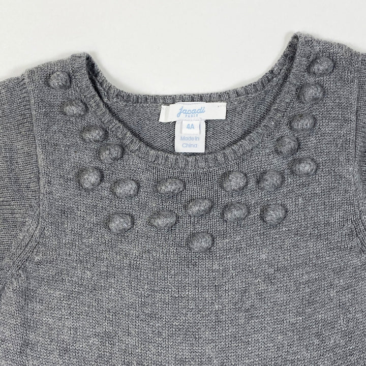 Jacadi grey cashmere blend knit dress 4Y/104cm