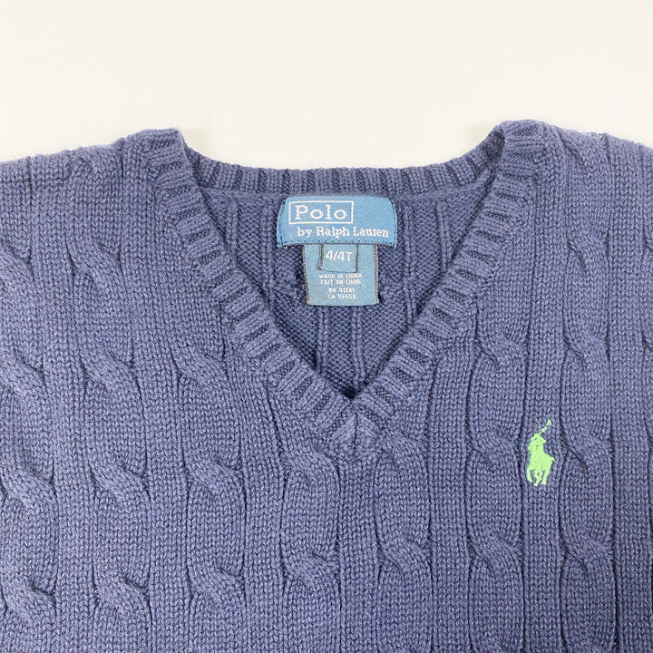 Ralph Lauren navy cable knit vest 4Y