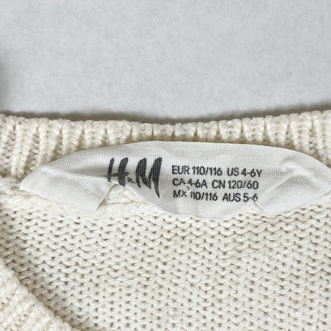 H&M striped cotton knit jumper with pockets 4-6Y