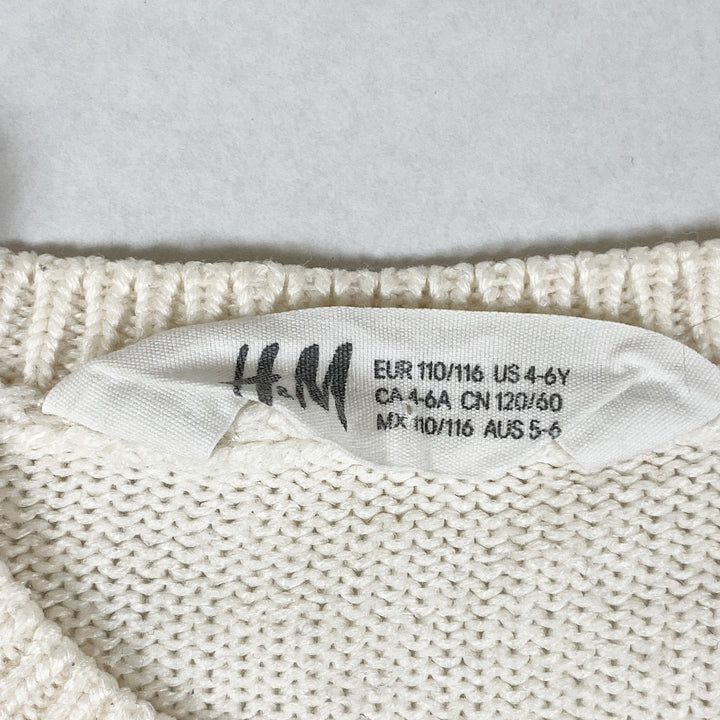 H&M striped cotton knit jumper with pockets 4-6Y