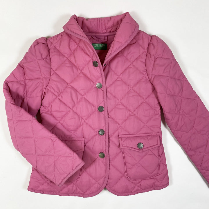 Benetton pink quilted jacket 7-8T/130cm