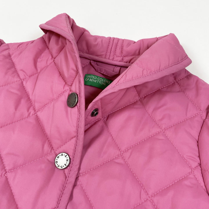 Benetton pink quilted jacket 7-8T/130cm