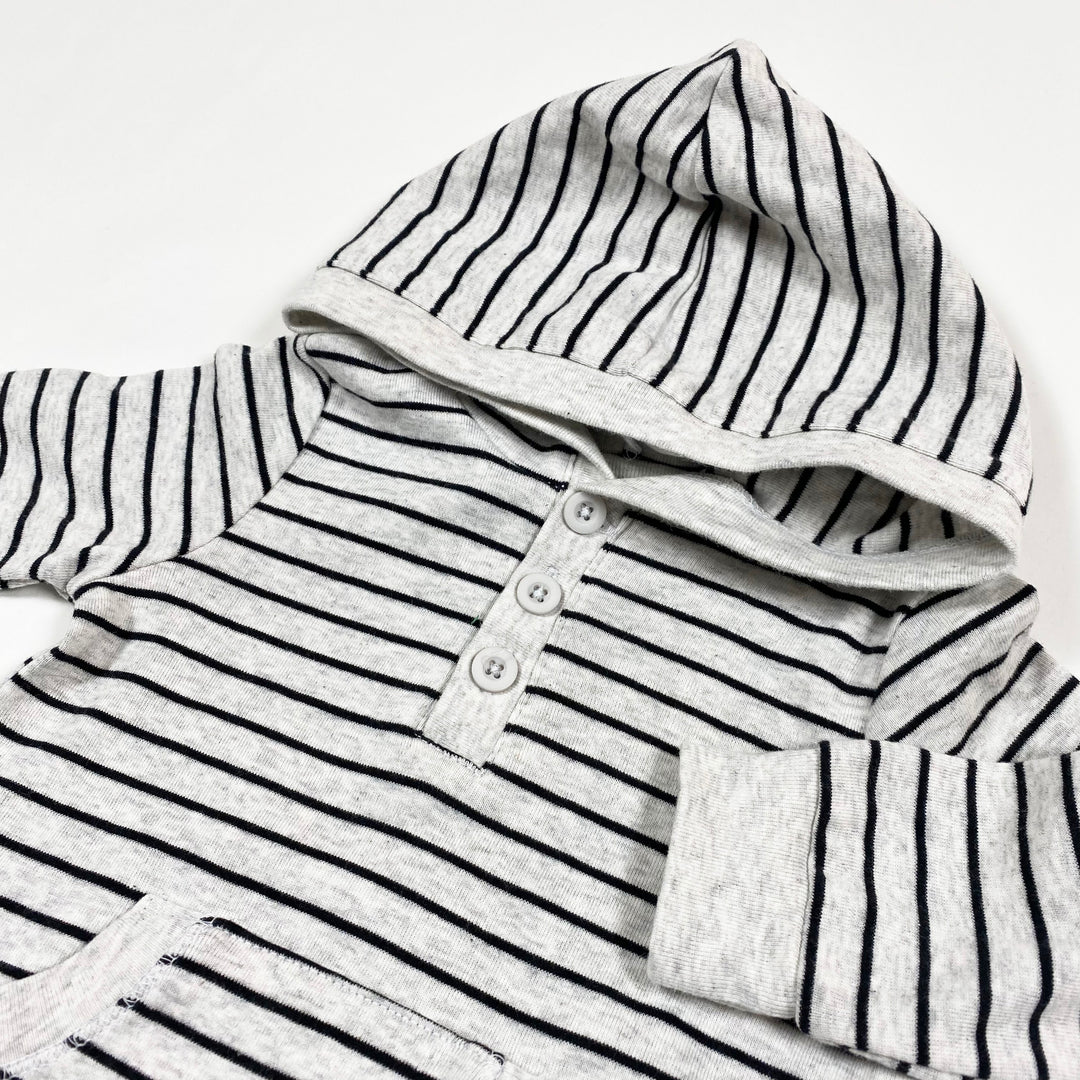 Little Me grey stripe hooded jumpsuit 9M 2