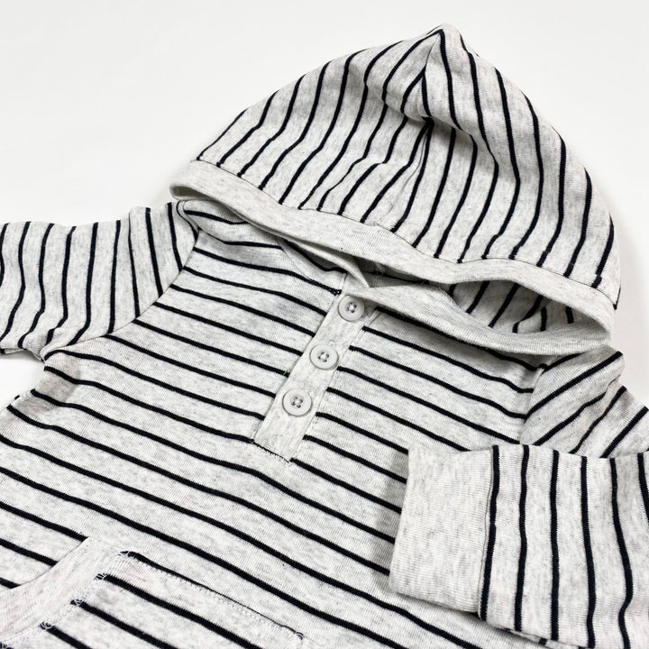 Little Me grey stripe hooded jumpsuit 9M 2