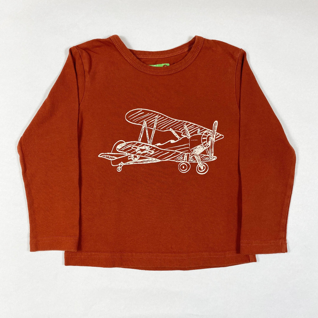 Lily Balou orange long-sleeved plane print t-shirt