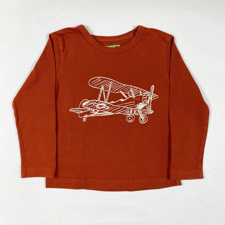 Lily Balou orange long-sleeved plane print t-shirt