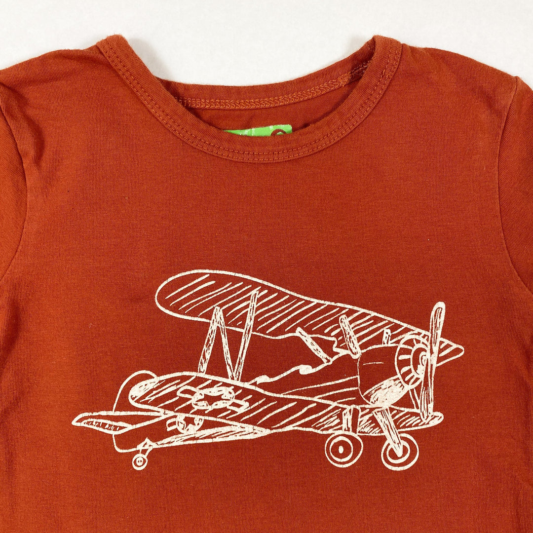 Lily Balou orange long-sleeved plane print t-shirt