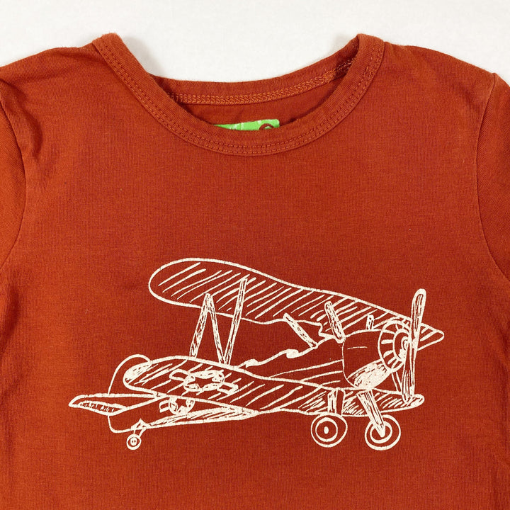Lily Balou orange long-sleeved plane print t-shirt