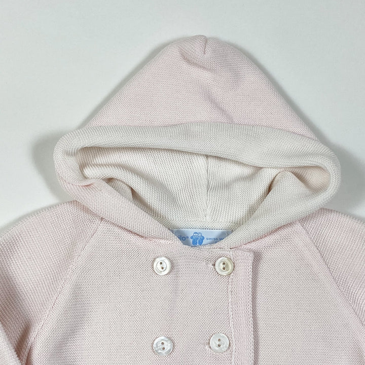 Frilo soft rose knitted hooded jacket 86