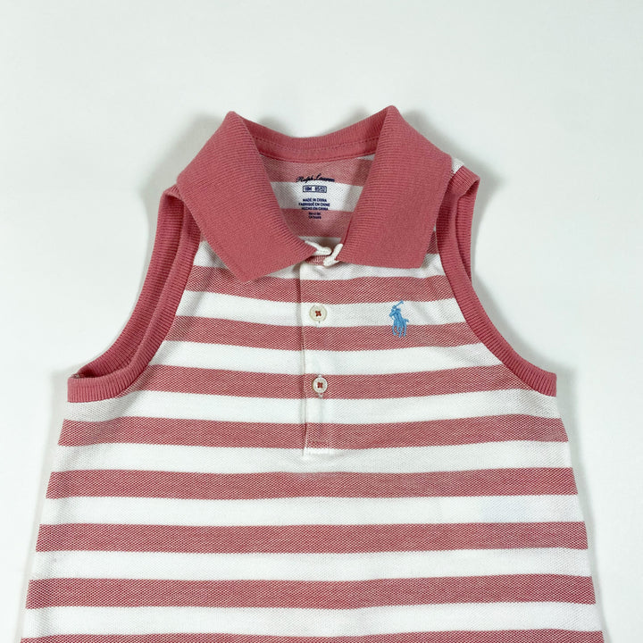 Ralph Lauren vintage pink sleeveless stripe dress & bloomer set 18M/85