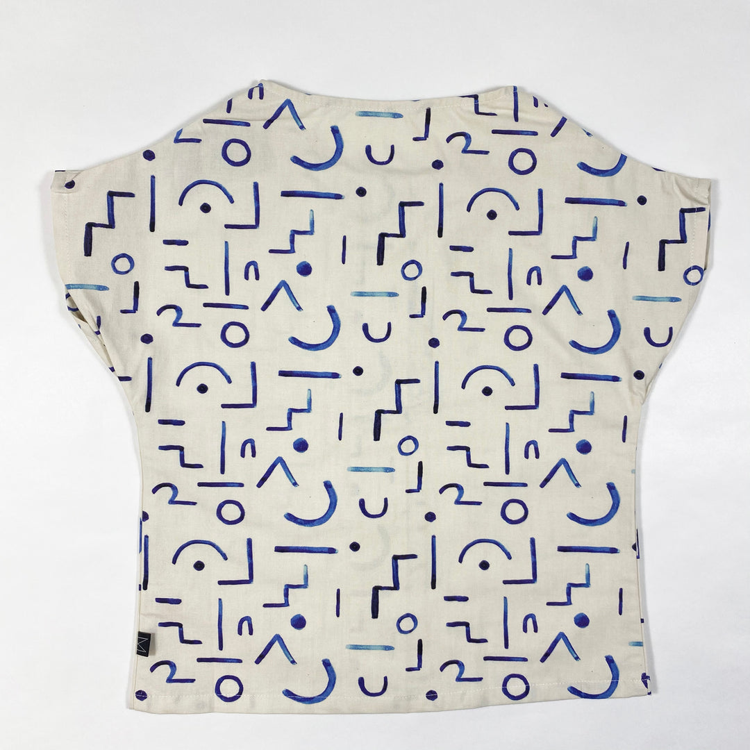 Monkind blue shapes organic print shirt Second Season diff. sizes