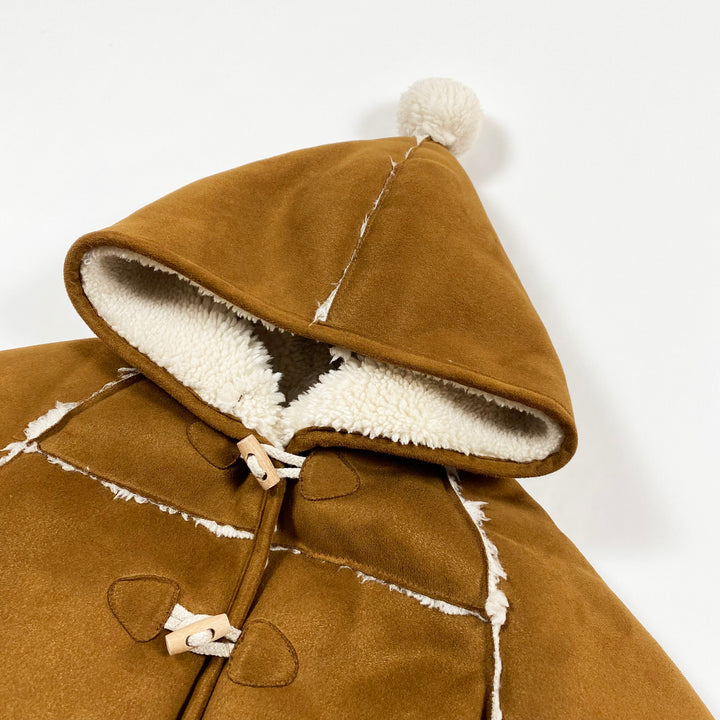 Zara caramel faux shearling coat 9-12M/80 2