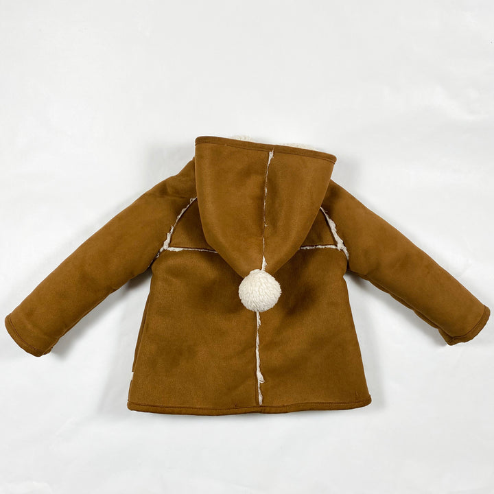 Zara caramel faux shearling coat 9-12M/80 4