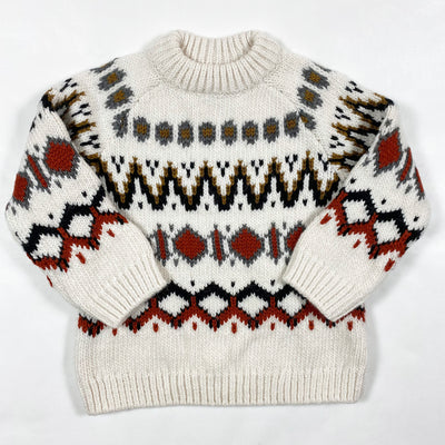 Zara ecru fair isle sweater 18-24M/92 1