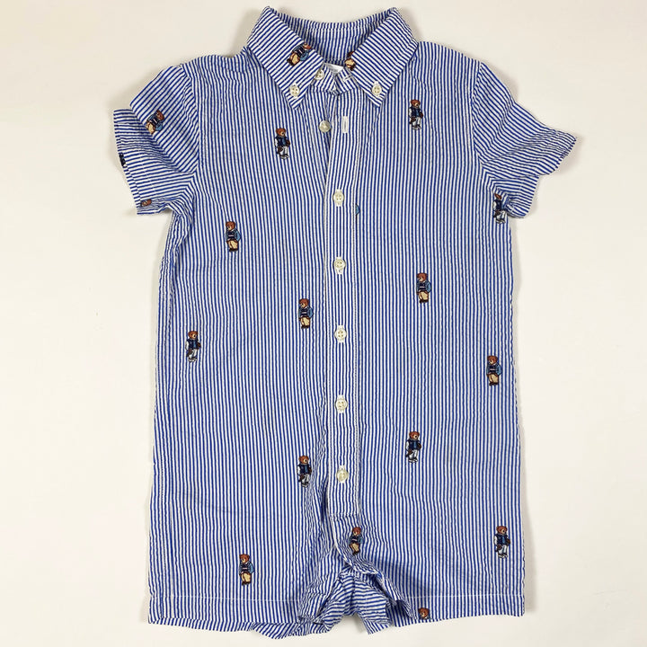 Ralph Lauren blue seersucker teddy jumpsuit 18M