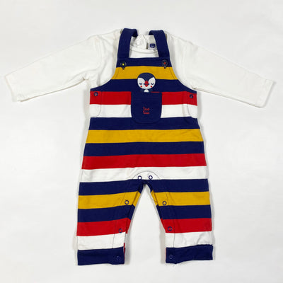 Tuctuc colourful stripe dungarees & top set Second Season 3-6M 1