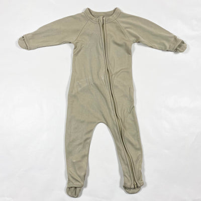 Goumi pale khaki bamboo zip pyjama 6-9M 1