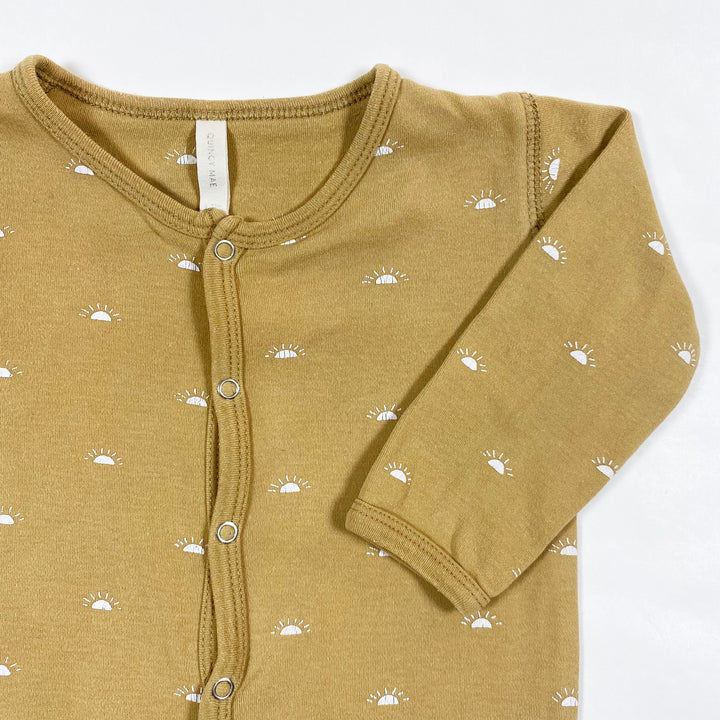 Quincy Mae camel sunrise print footed pyjama 6-12M 2