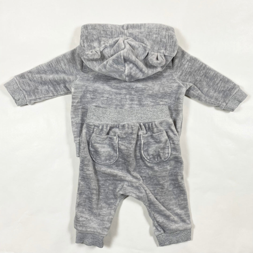 Gymboree grey velour hoodie & pants set 3M 3