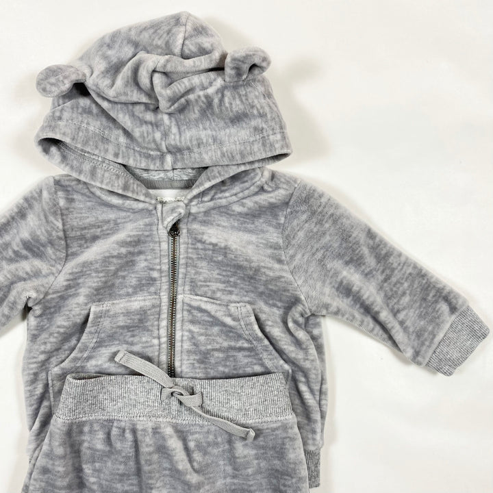 Gymboree grey velour hoodie & pants set 3M 2