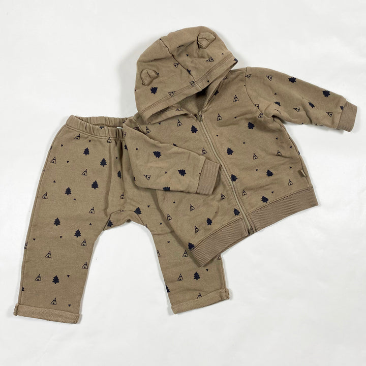 Benetton brown fir tree sweatshirt & pants set 68 1