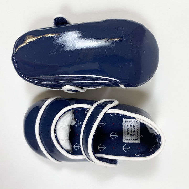 Janie and Jack navy patent mary janes 3/12cm