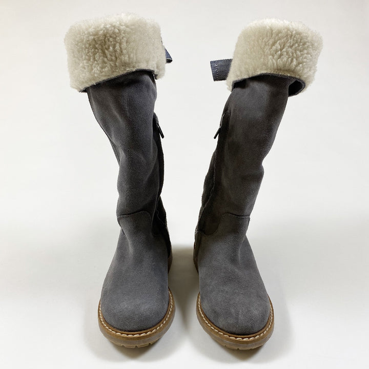 Jacadi graue Wildleder-Stiefel mit Shearling-Futter 25