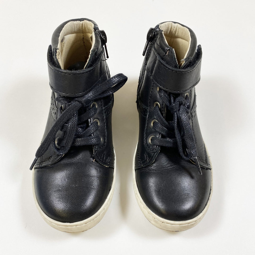 Jacadi black leather high-top sneakers 29