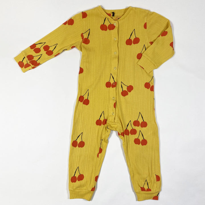 Mini Rodini yellow cherry print jumpsuit 80-86