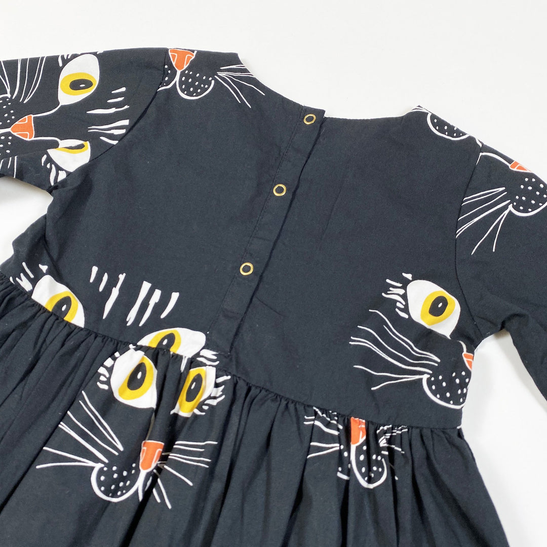 Mini Rodini black cat face print dress 80-86